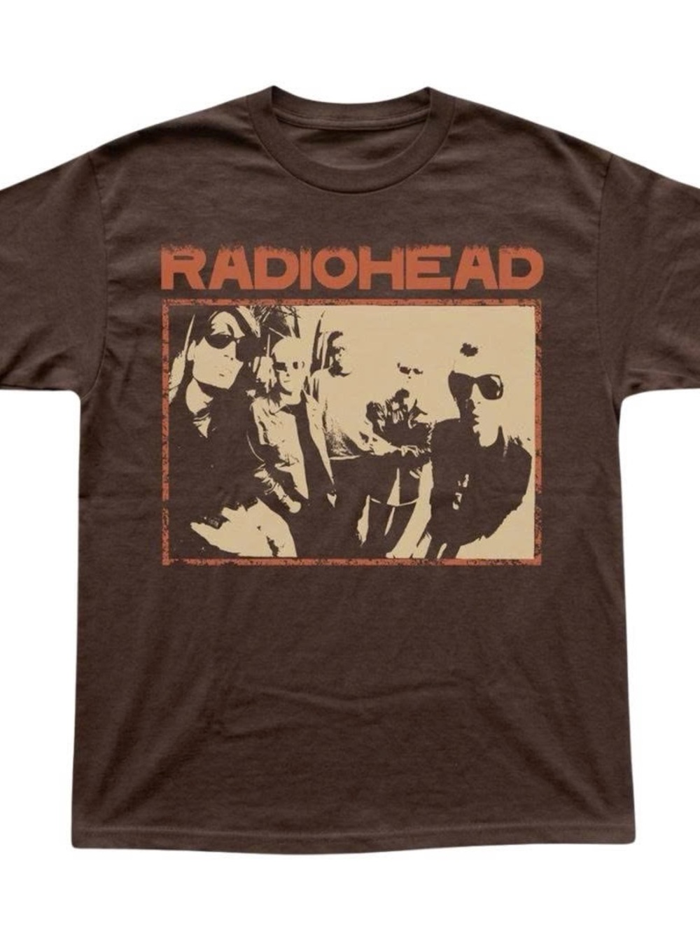 Radiohead Brown Graphic Band Tee